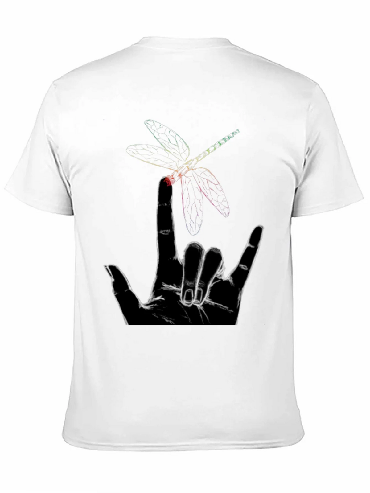 Dragonfly Hand Sign Graphic Tee - Black Cotton product image 2