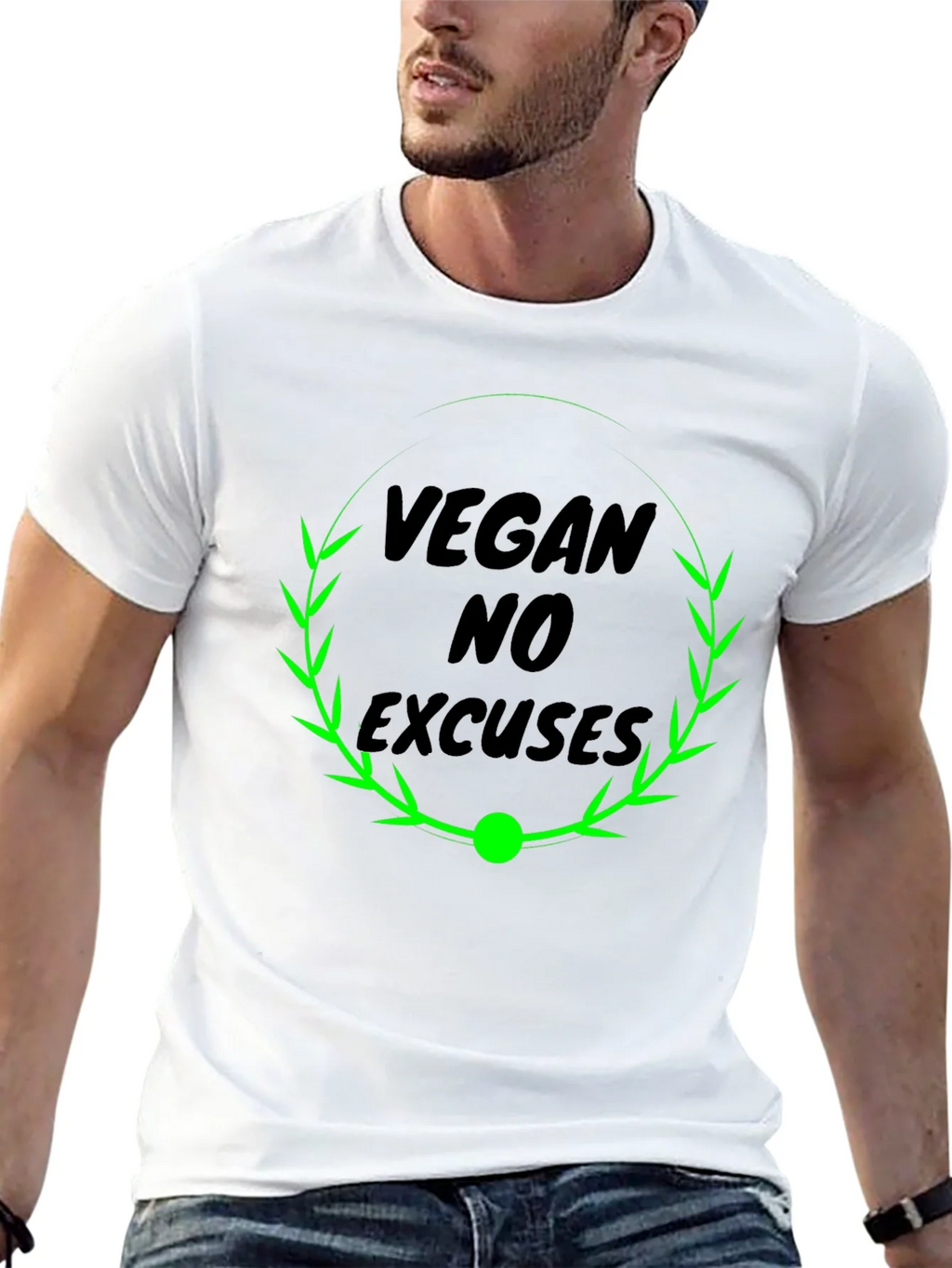 Vegan No Excuses Black Graphic T-Shirt product image 4