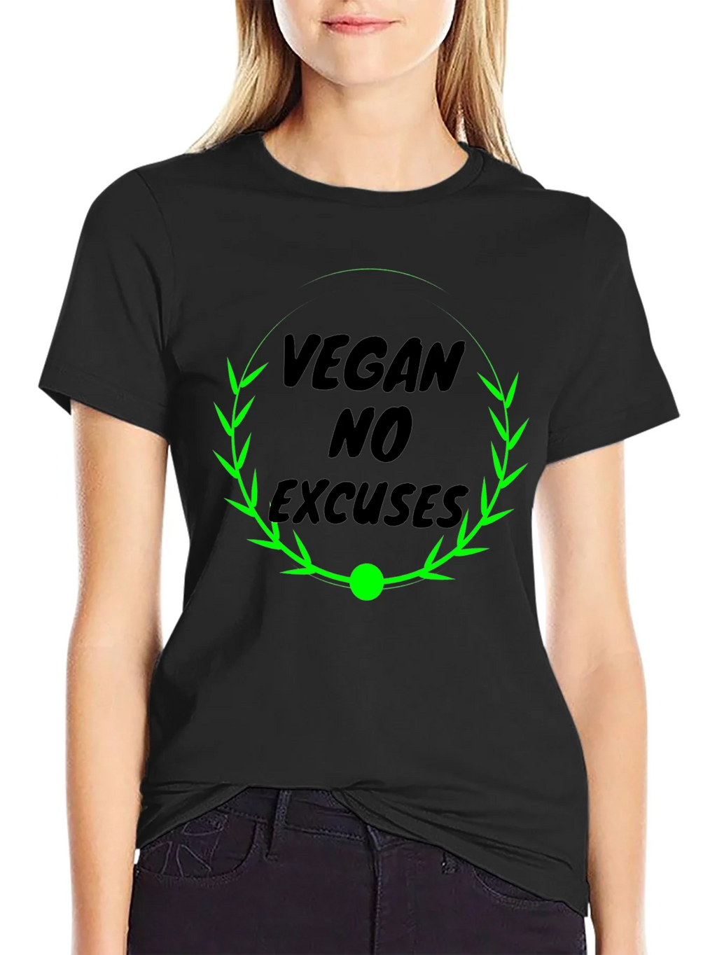 Vegan No Excuses Black Graphic T-Shirt product image 5