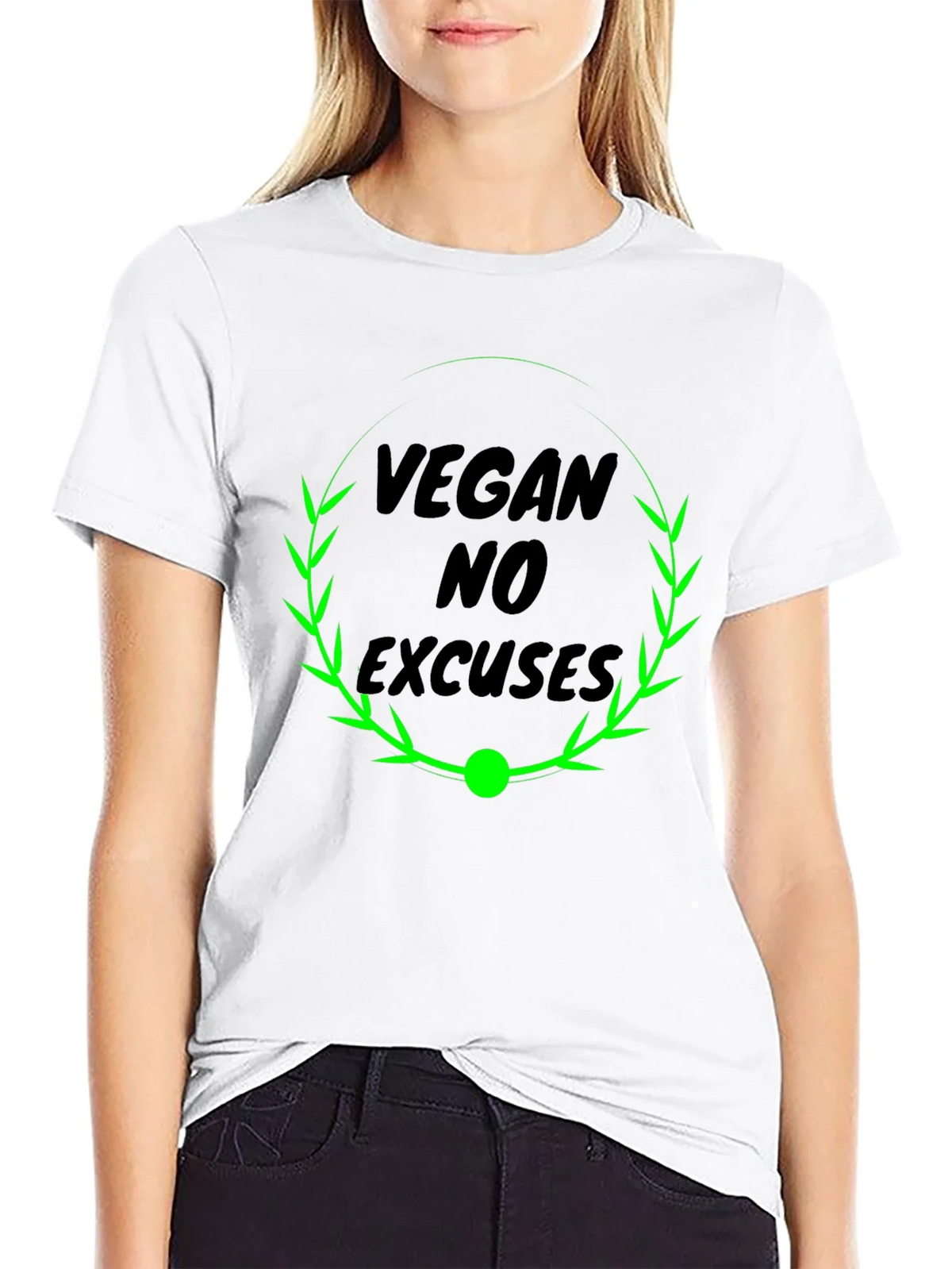 Vegan No Excuses Black Graphic T-Shirt product image 11