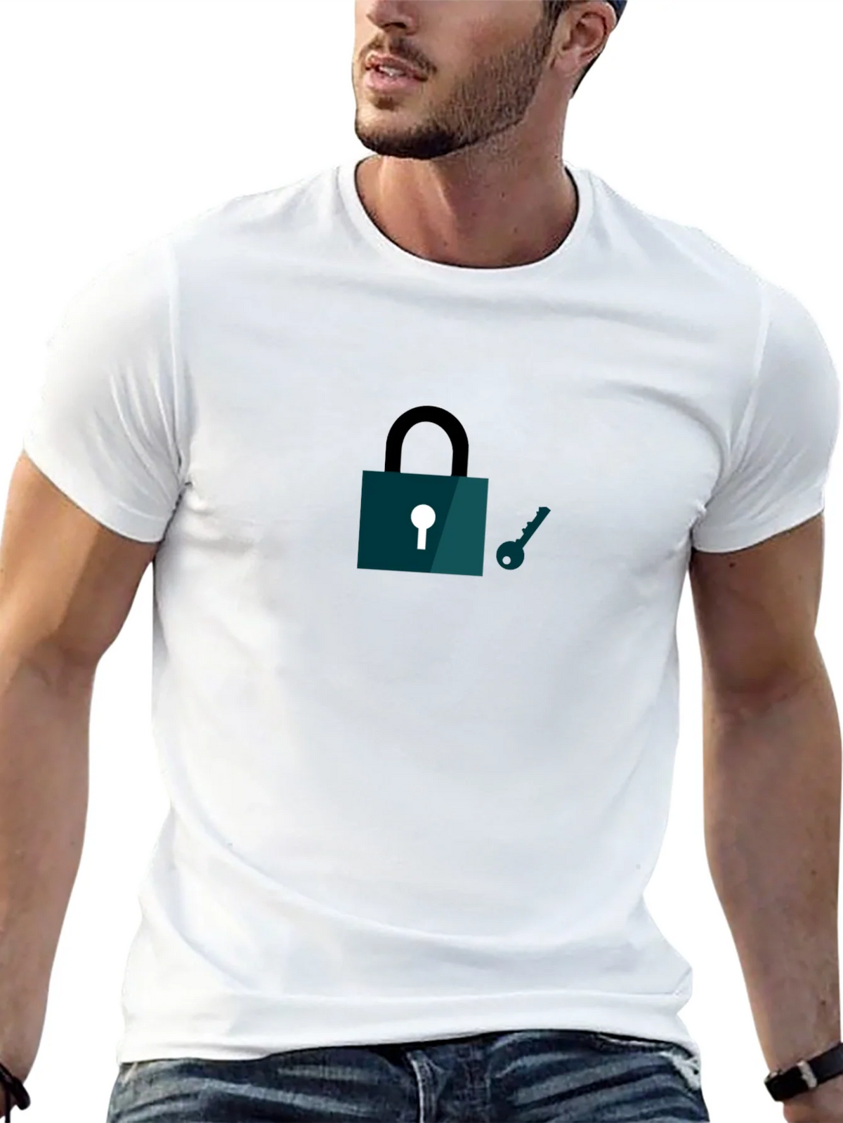 Lock and Key Graphic T-Shirt - Black product image 4