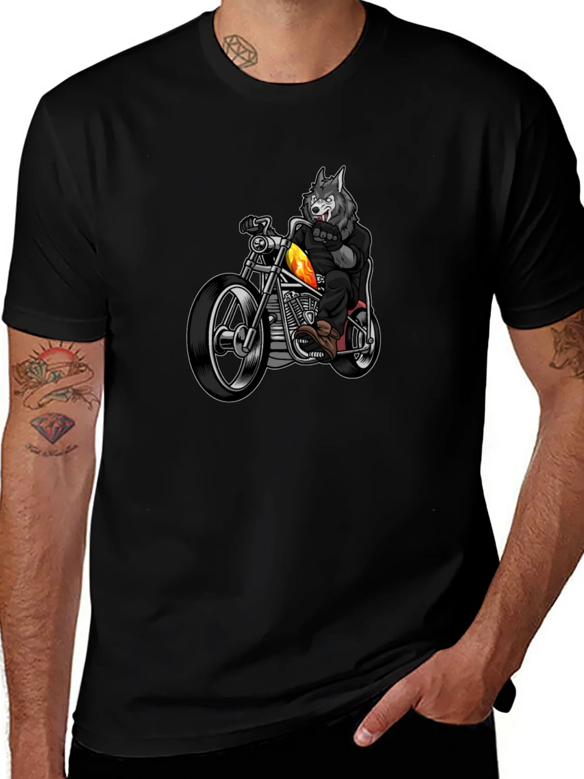 Wolf Rider T-Shirt - Cool Motorcycle Tee product image 1