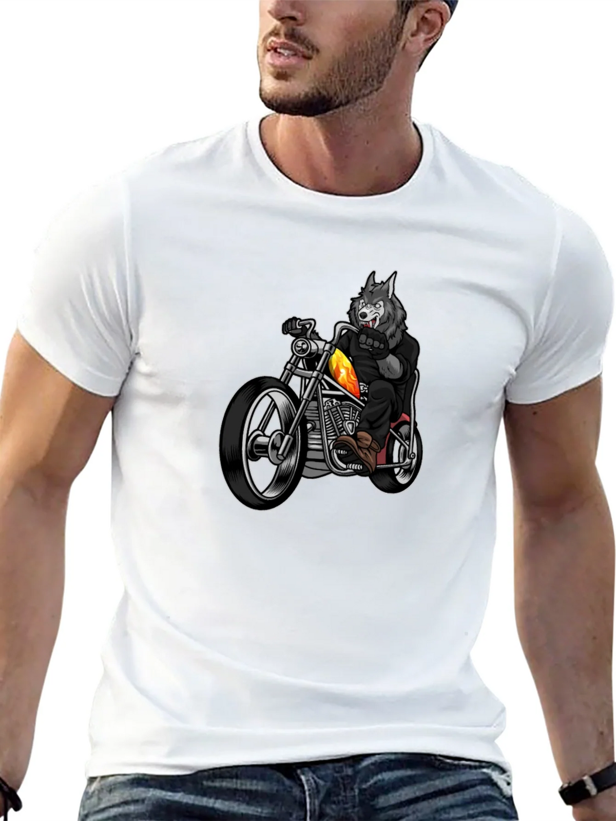 Wolf Rider T-Shirt - Cool Motorcycle Tee product image 4