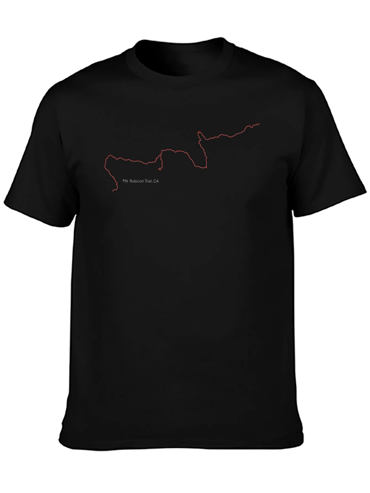 Rubicon Trail Map Black T-Shirt product image 6