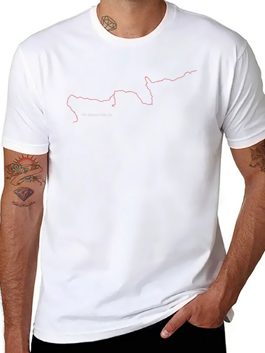 Rubicon Trail Map Black T-Shirt product image 10