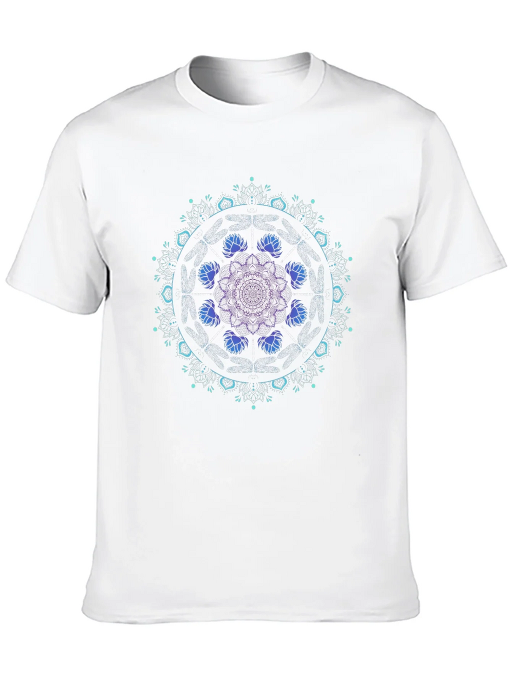 Mandala Lotus Graphic Tee - Black Cotton Blend product image 12