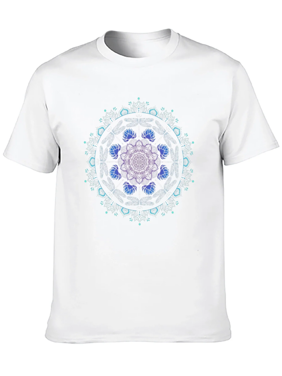 Mandala Lotus Graphic Tee - Black Cotton Blend product image 12
