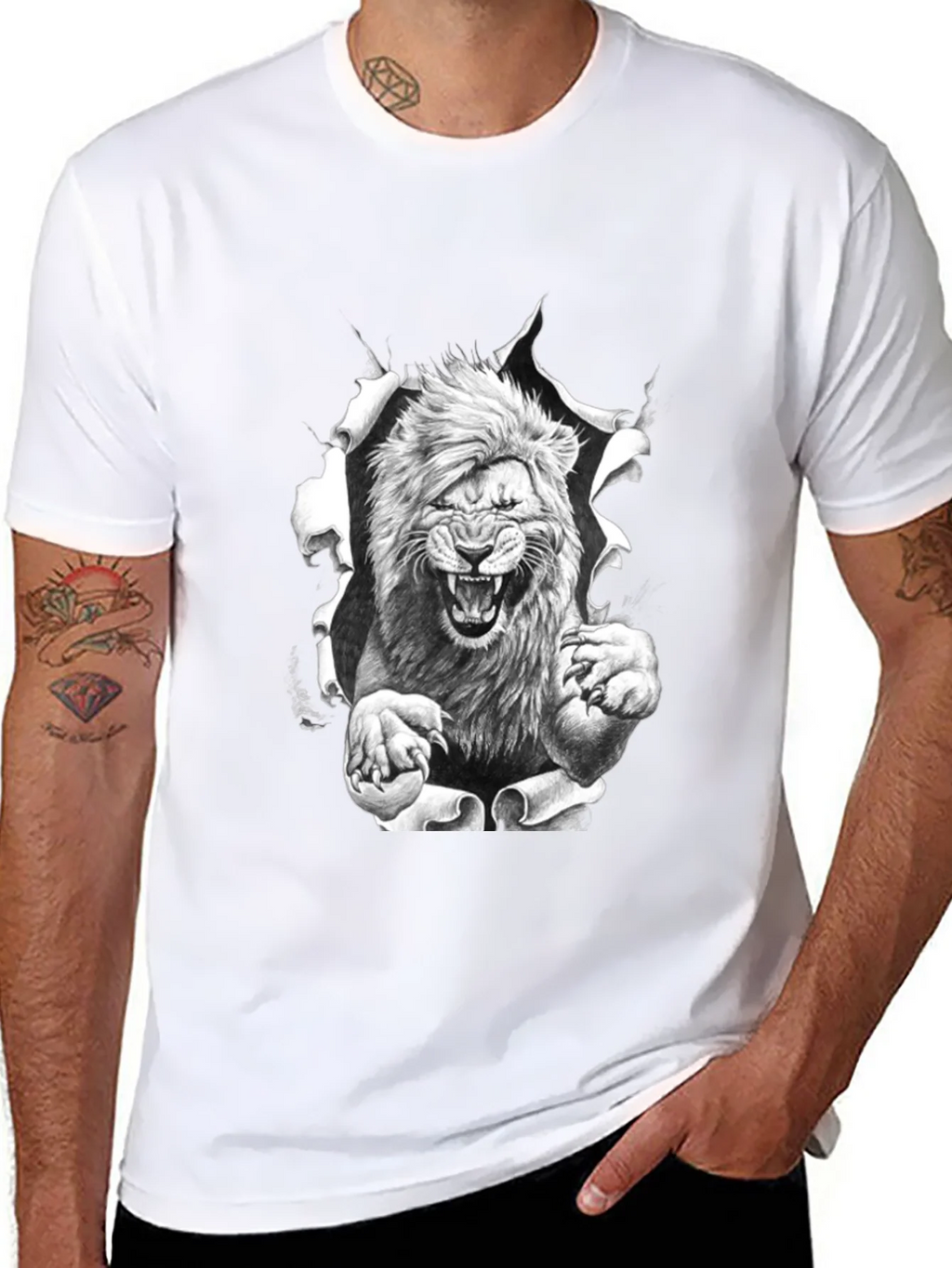 Lion Graphic Print Black Tee product image 10