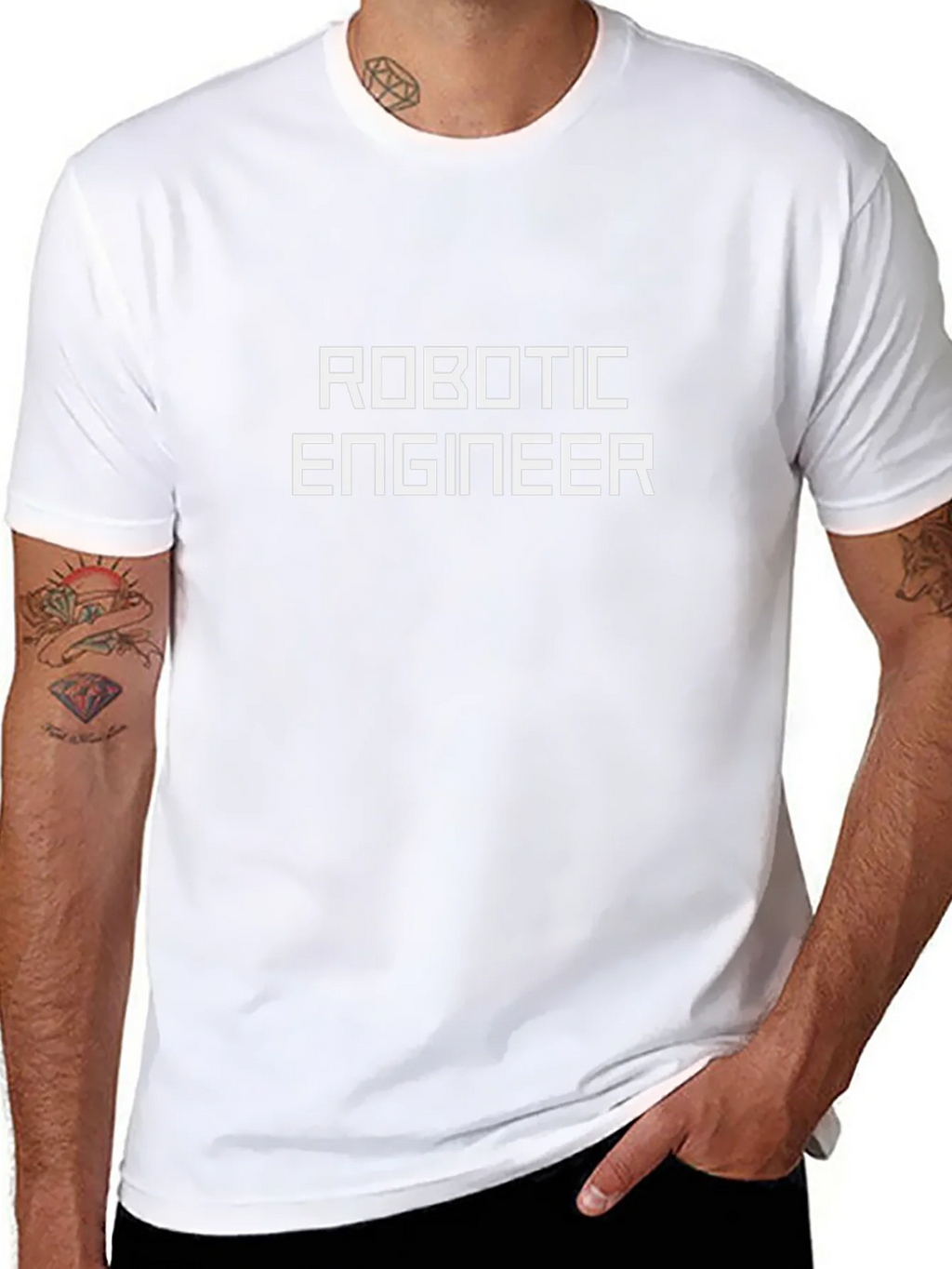 Robotic Engineer T-Shirt - Black Cotton Blend Tee product image 10