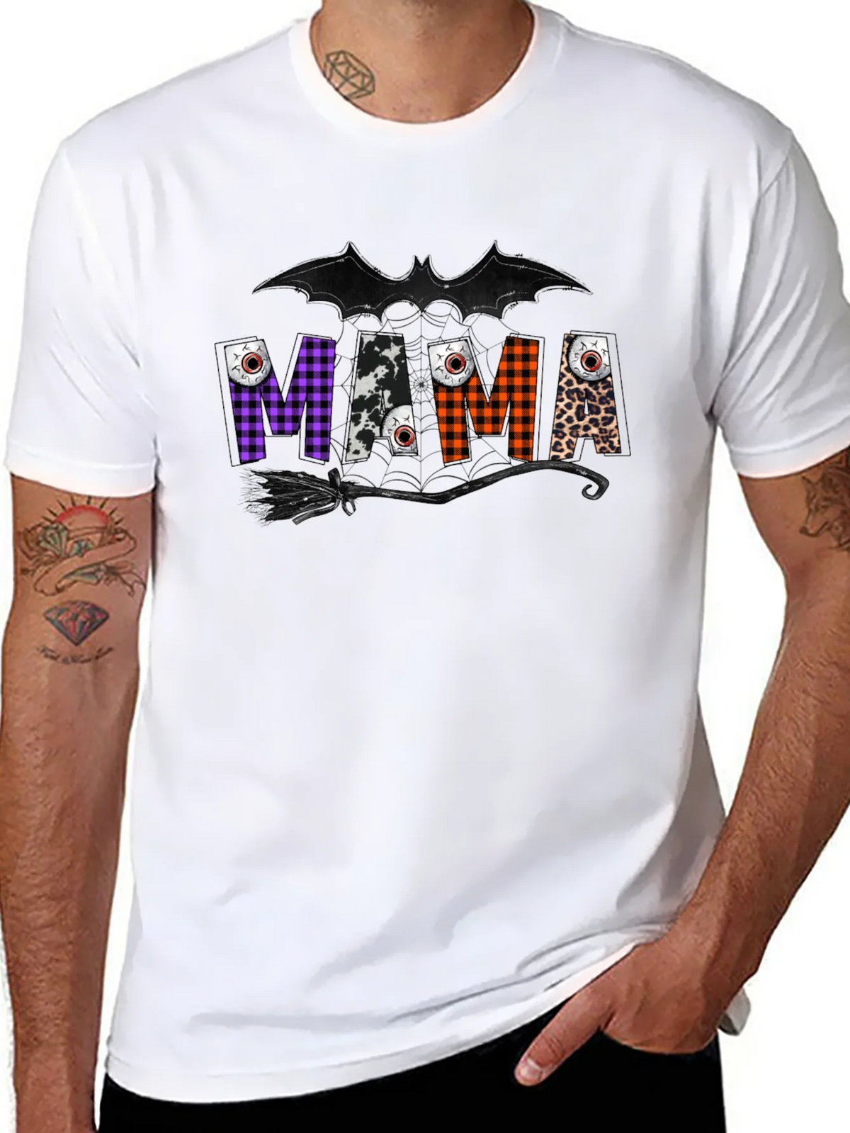 Mama Halloween T-Shirt - Bat & Broom Design product image 10