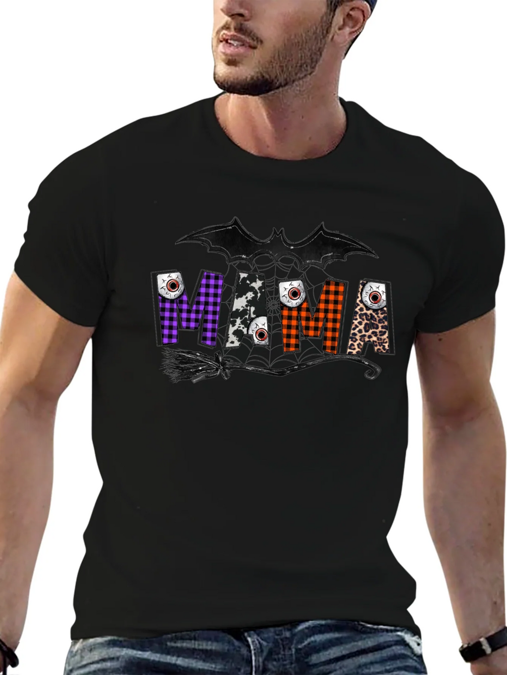 Mama Halloween T-Shirt - Bat & Broom Design product image 9