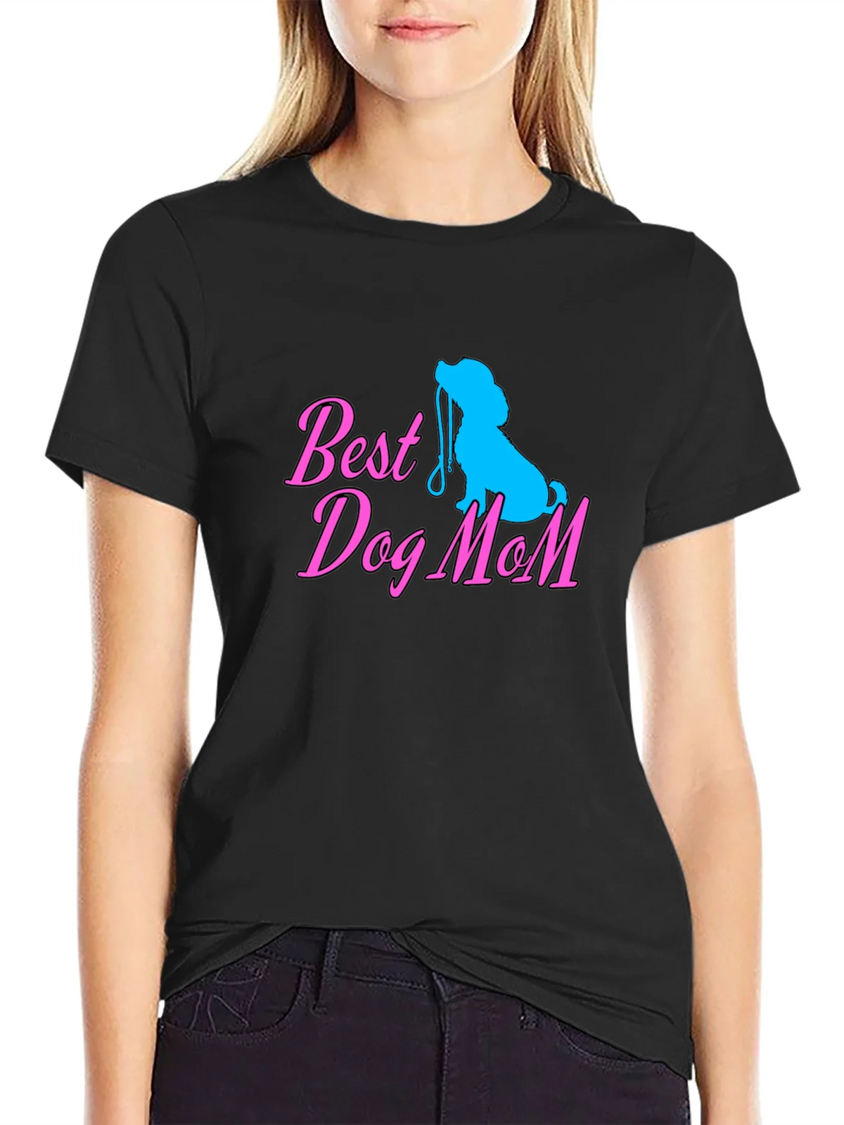 Best Dog Mom Black T-Shirt Cute Lover Tee product image 5