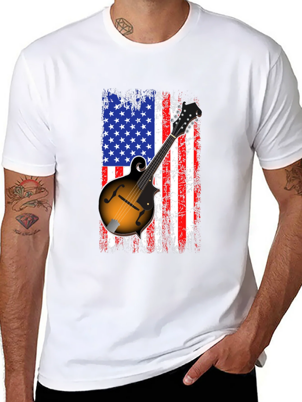American Flag Mandolin Graphic T-Shirt product image 10
