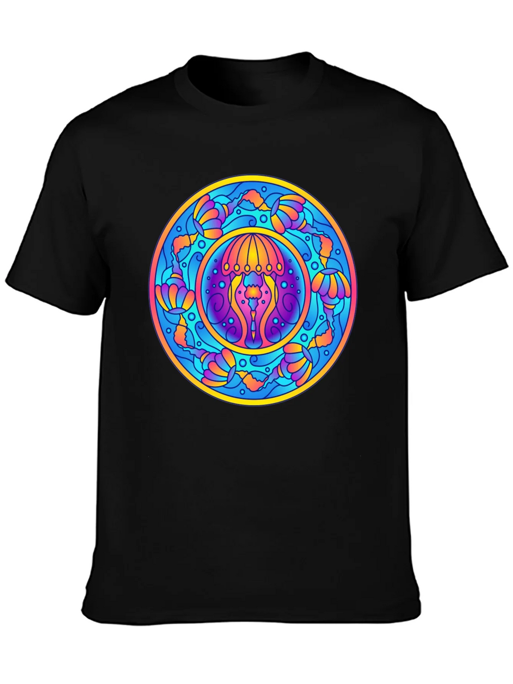 Psychedelic Jellyfish Mandala T-Shirt - Vivid Graphic Tee product image 6