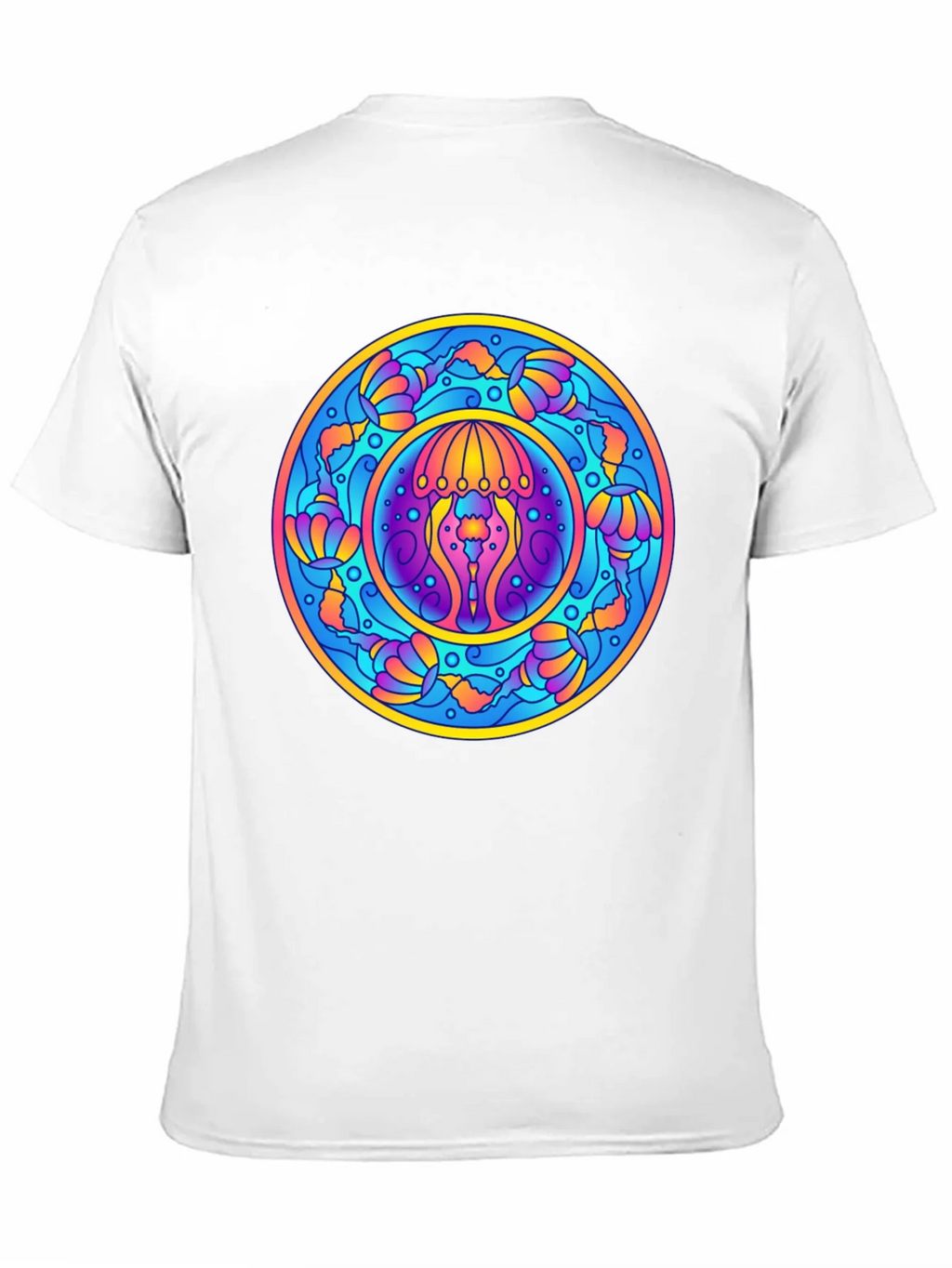 Psychedelic Jellyfish Mandala T-Shirt - Vivid Graphic Tee product image 2