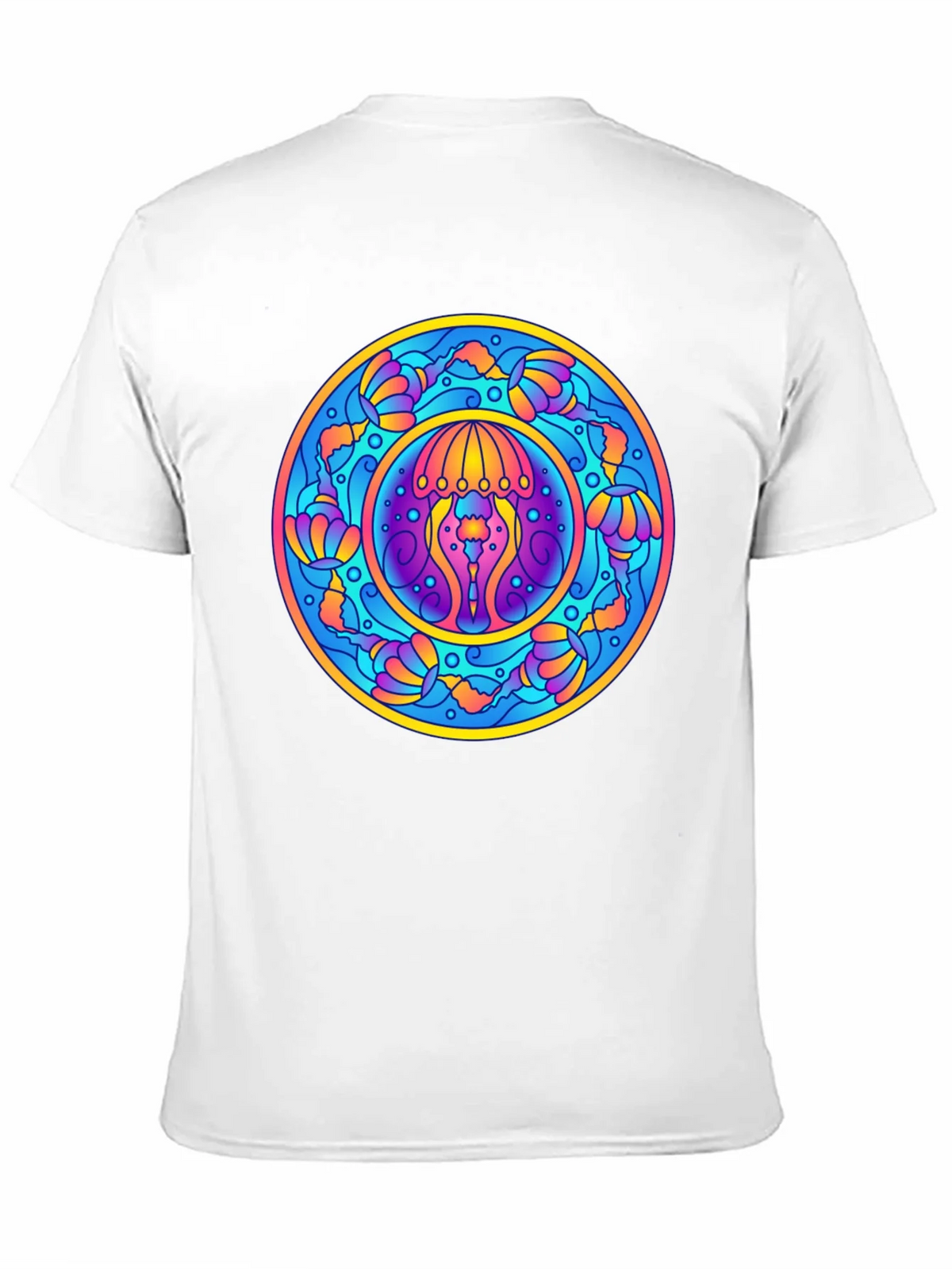 Psychedelic Jellyfish Mandala T-Shirt - Vivid Graphic Tee product image 2