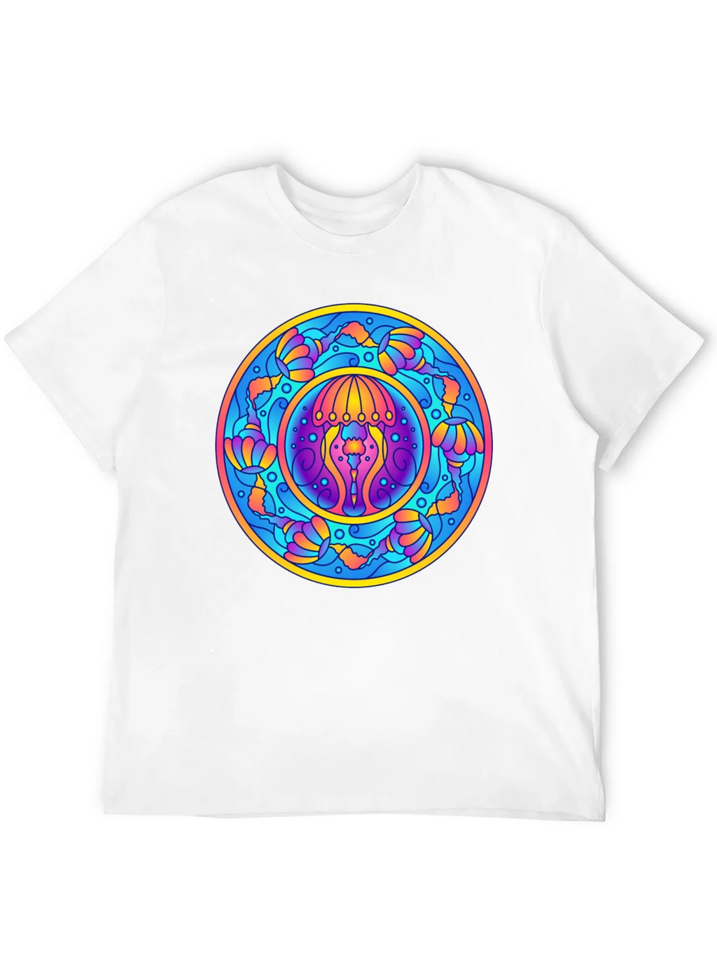 Psychedelic Jellyfish Mandala T-Shirt - Vivid Graphic Tee product image 3