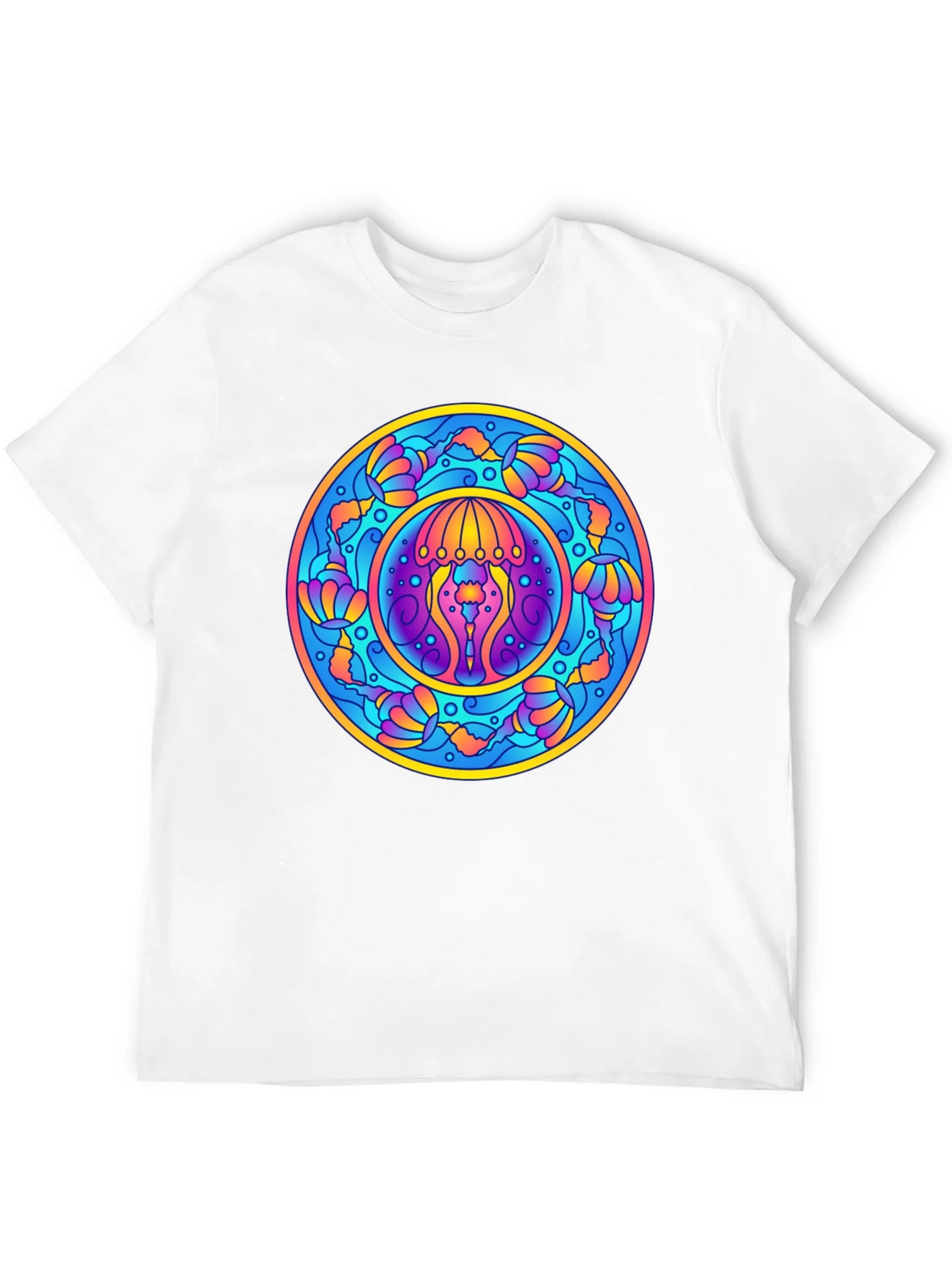 Psychedelic Jellyfish Mandala T-Shirt - Vivid Graphic Tee product image 3