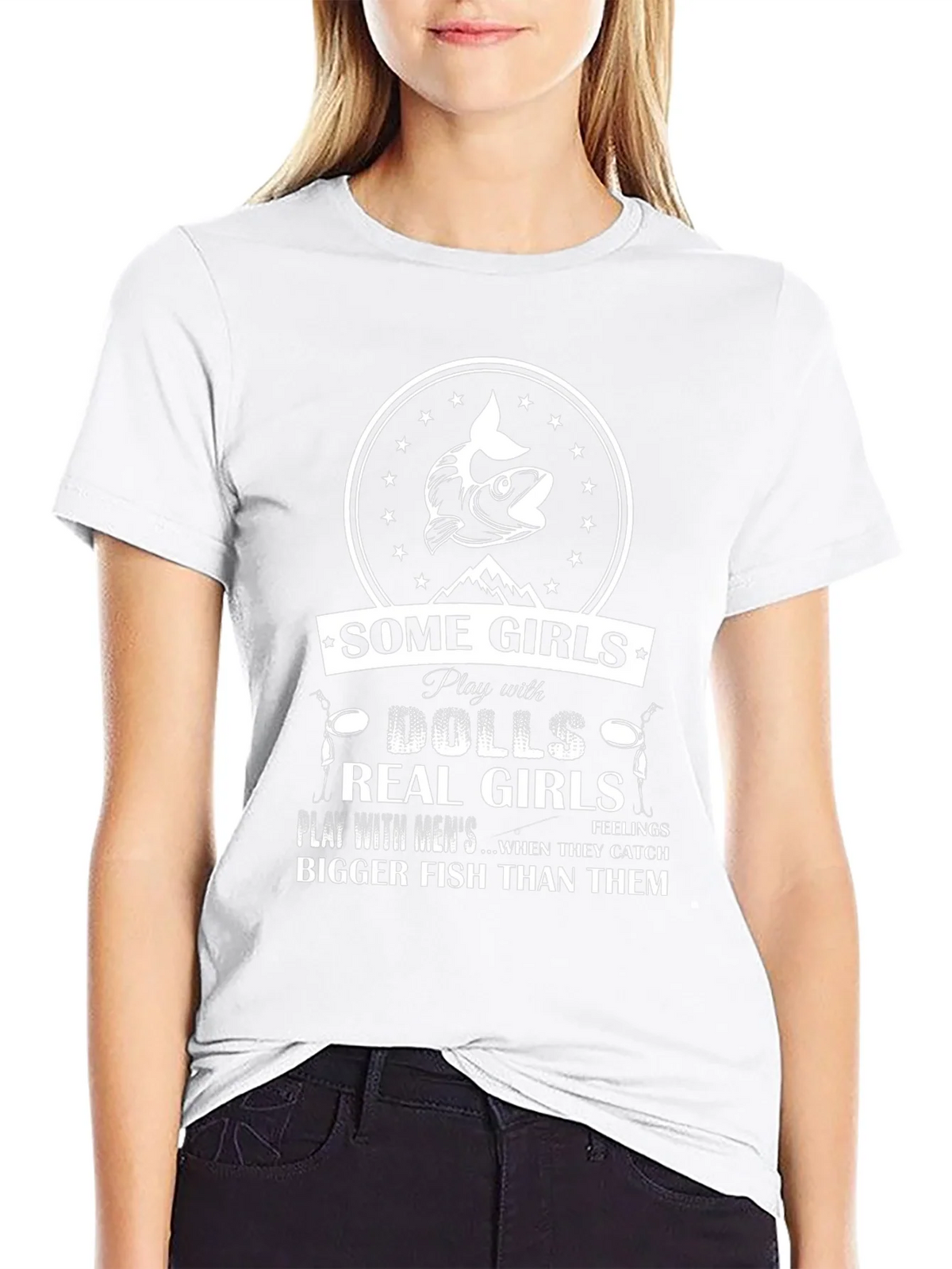 Fishing Humor T-Shirt: Real Girls Catch Bigger Fish product image 11