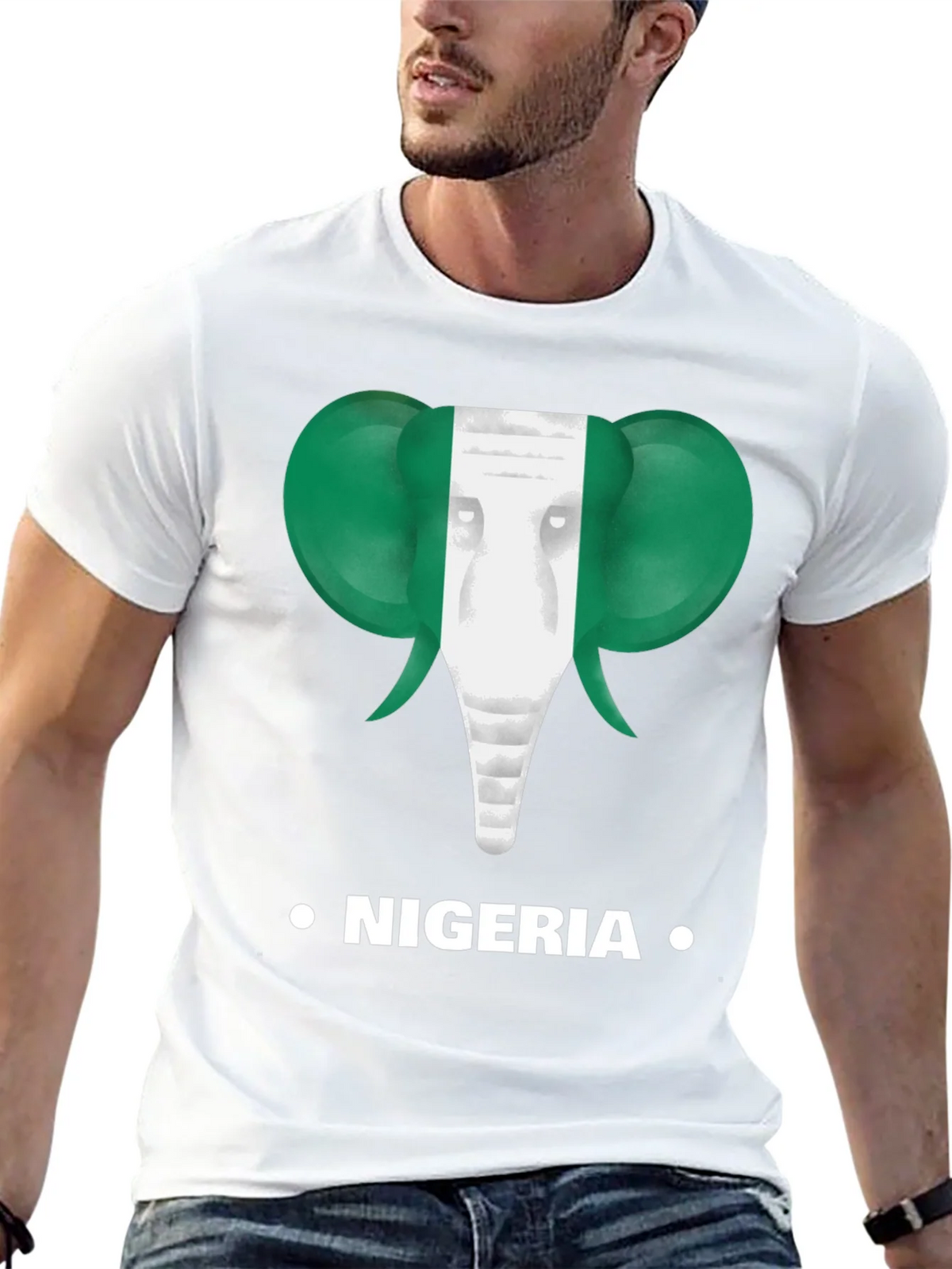 Nigeria Flag Elephant T-Shirt product image 4