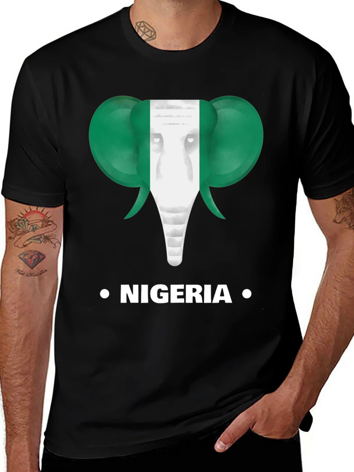 Nigeria Flag Elephant T-Shirt product image 1