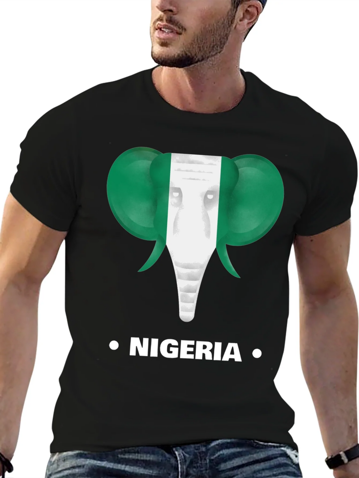 Nigeria Flag Elephant T-Shirt product image 9