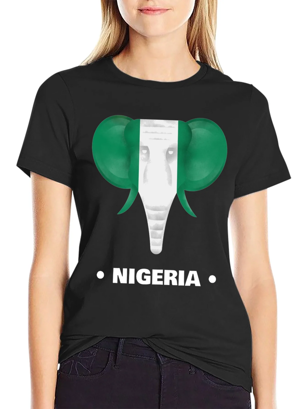 Nigeria Flag Elephant T-Shirt product image 5