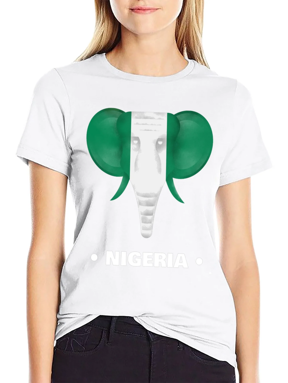 Nigeria Flag Elephant T-Shirt product image 11