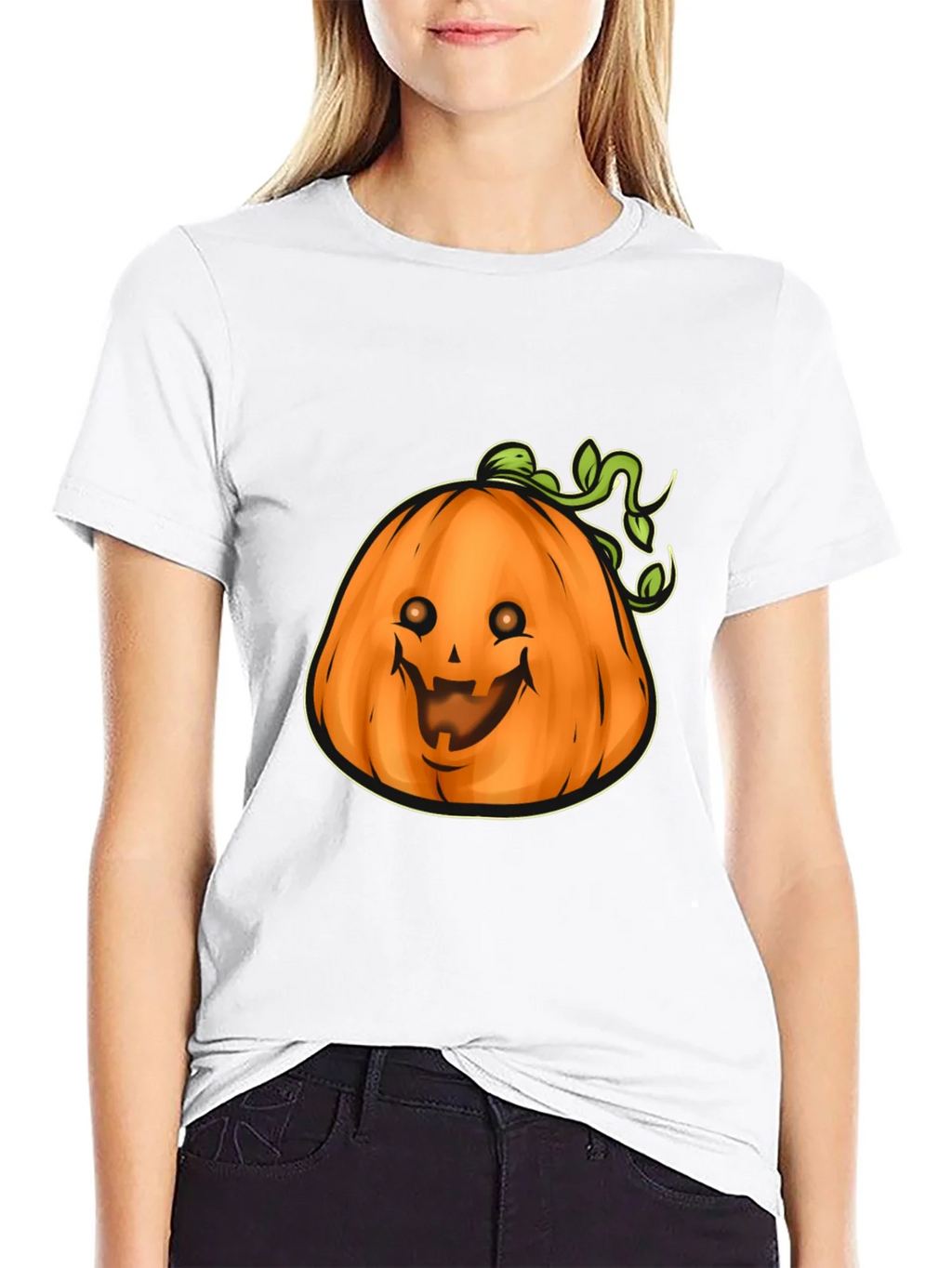 Mens Black Halloween Pumpkin Graphic Tee product image 11