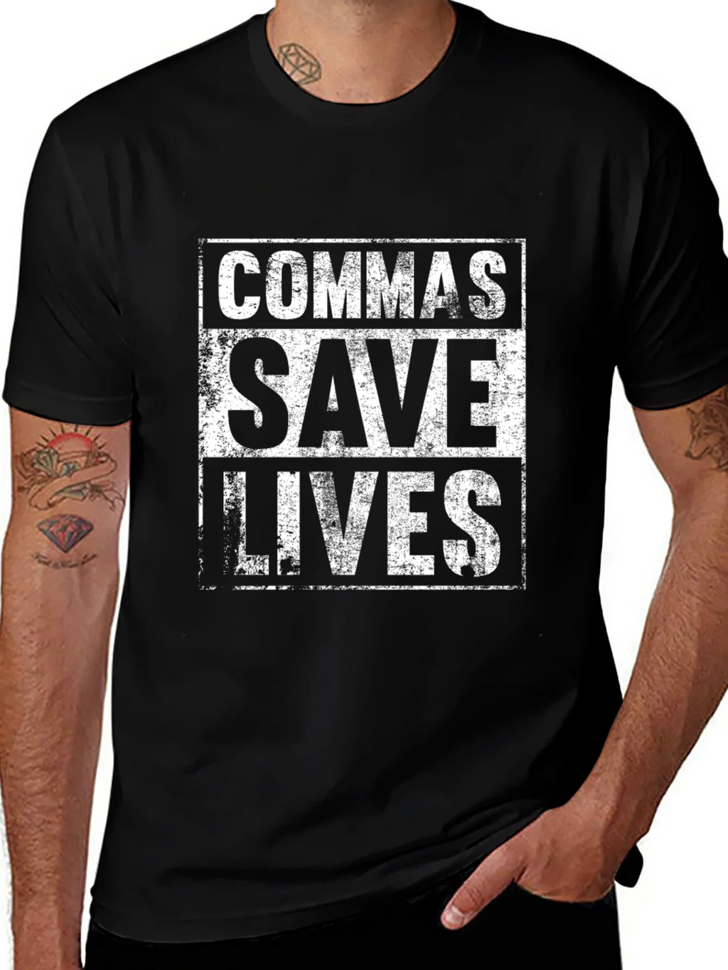 Commas Save Lives T-Shirt - Grammar Humor Tee product image 1