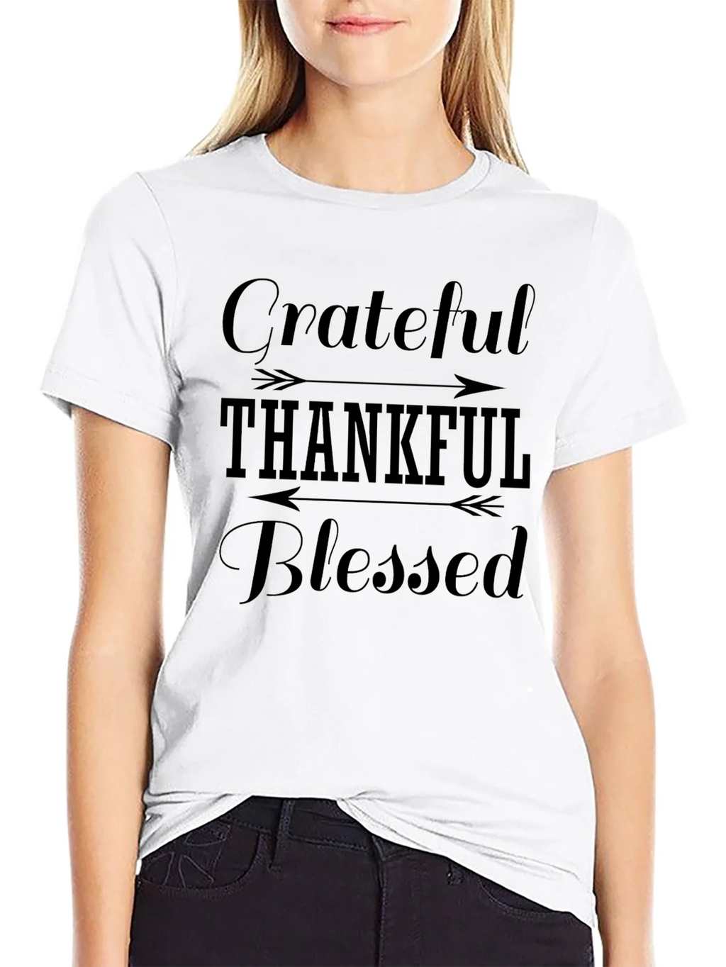 Grateful Thankful Blessed Black T-Shirt product image 11