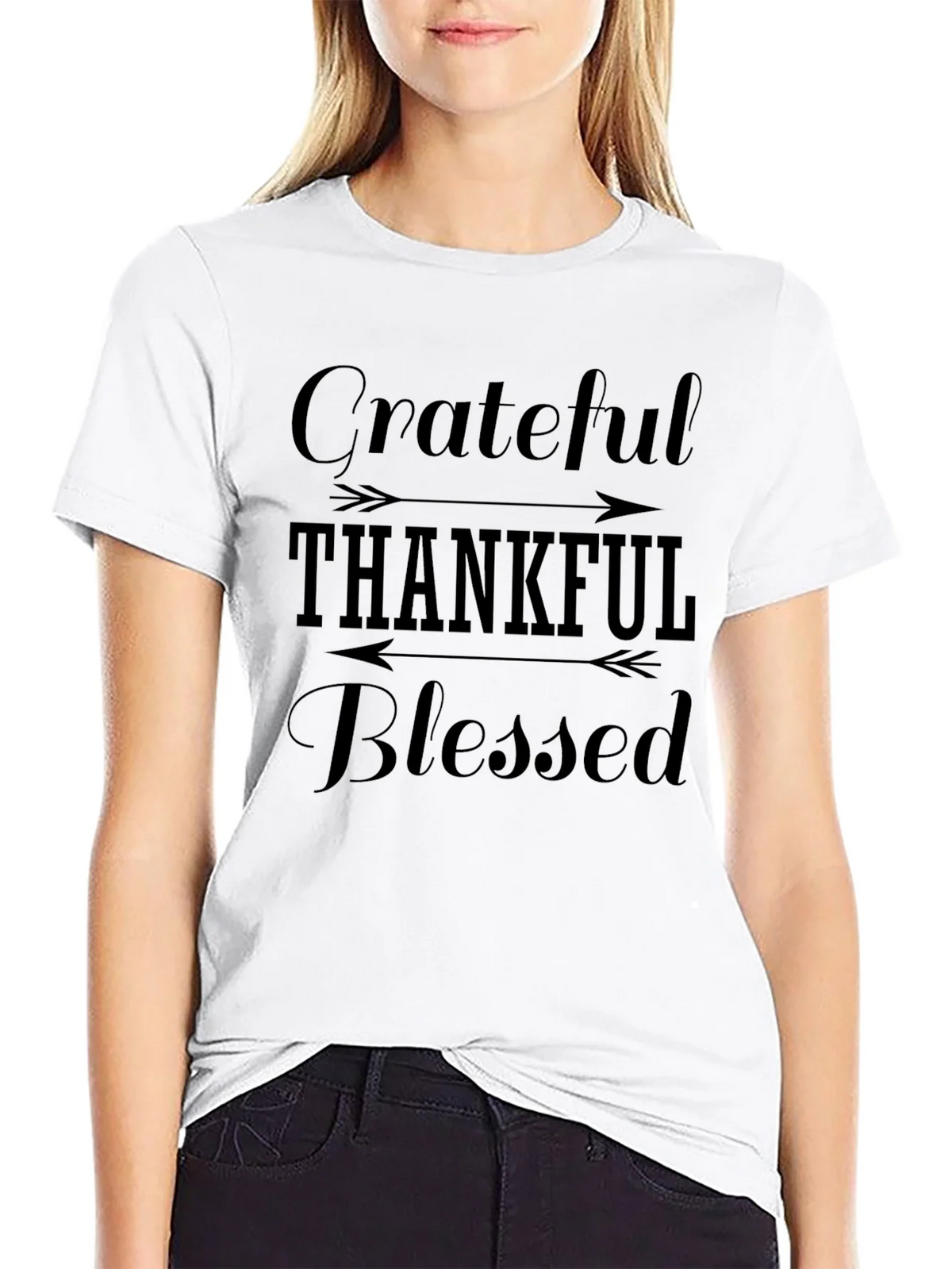 Grateful Thankful Blessed Black T-Shirt product image 11