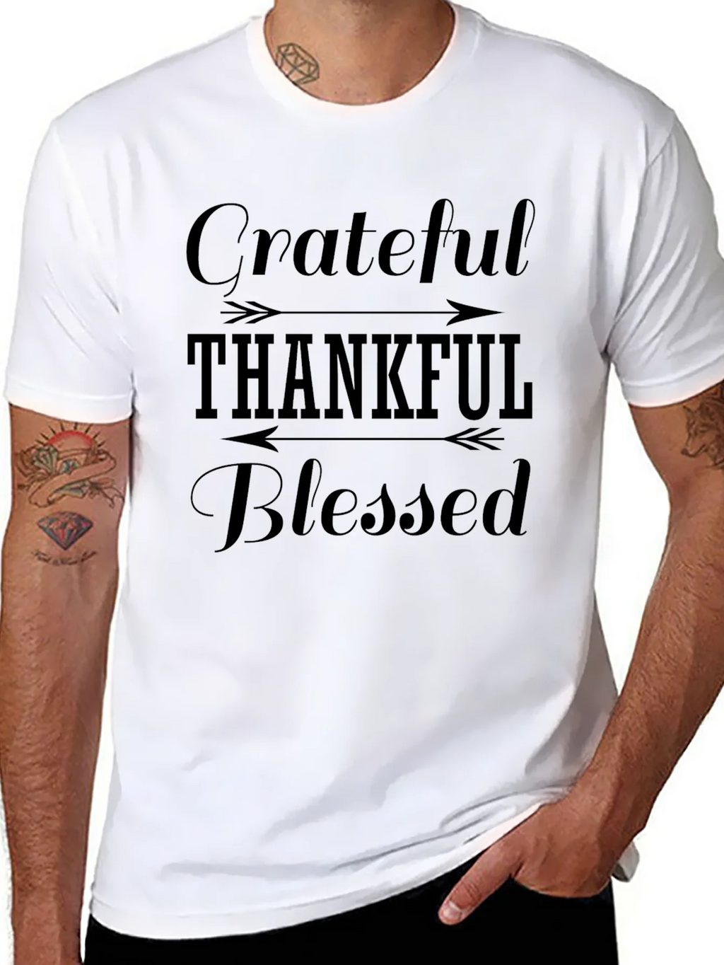 Grateful Thankful Blessed Black T-Shirt product image 10