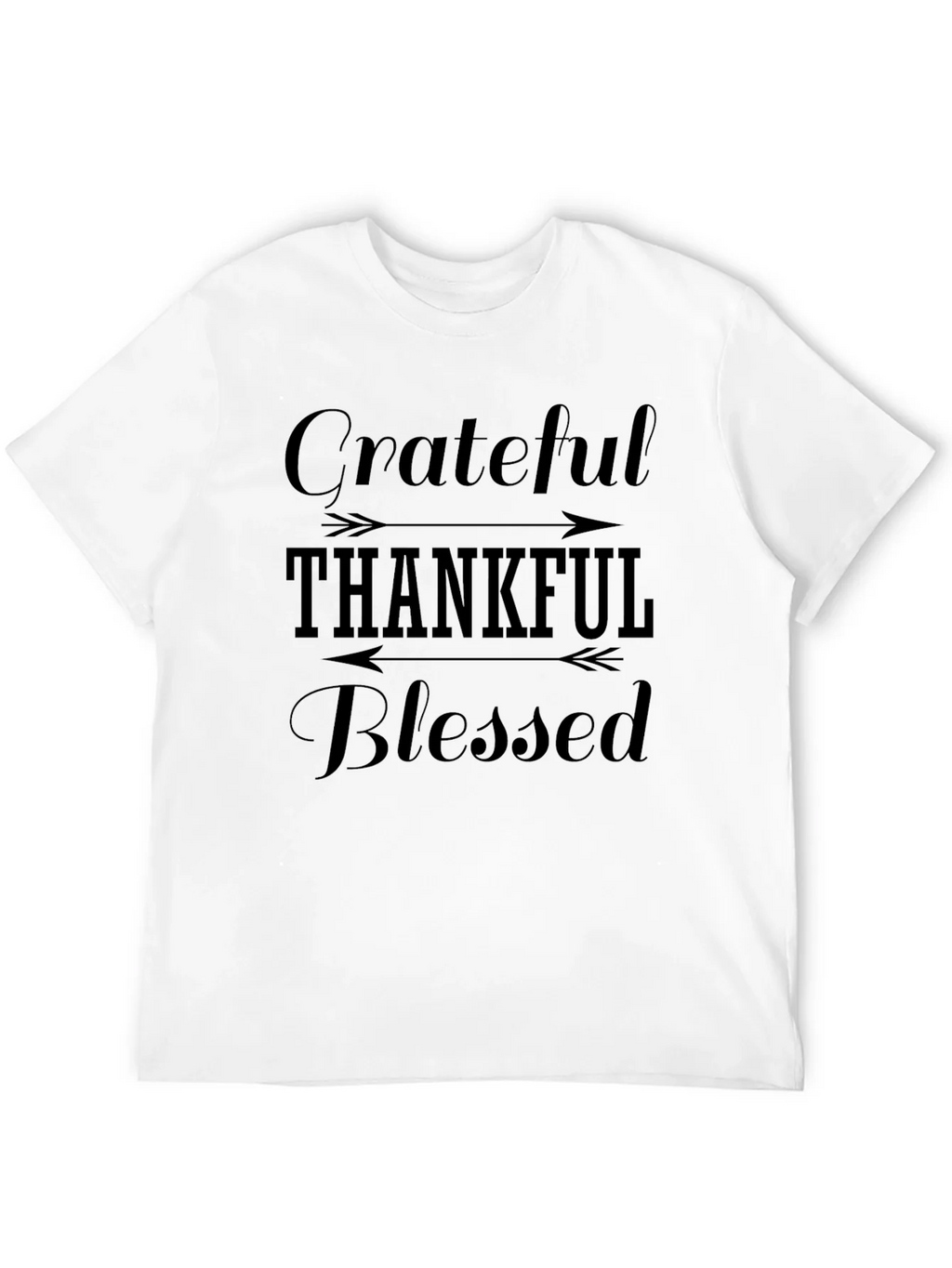 Grateful Thankful Blessed Black T-Shirt product image 3