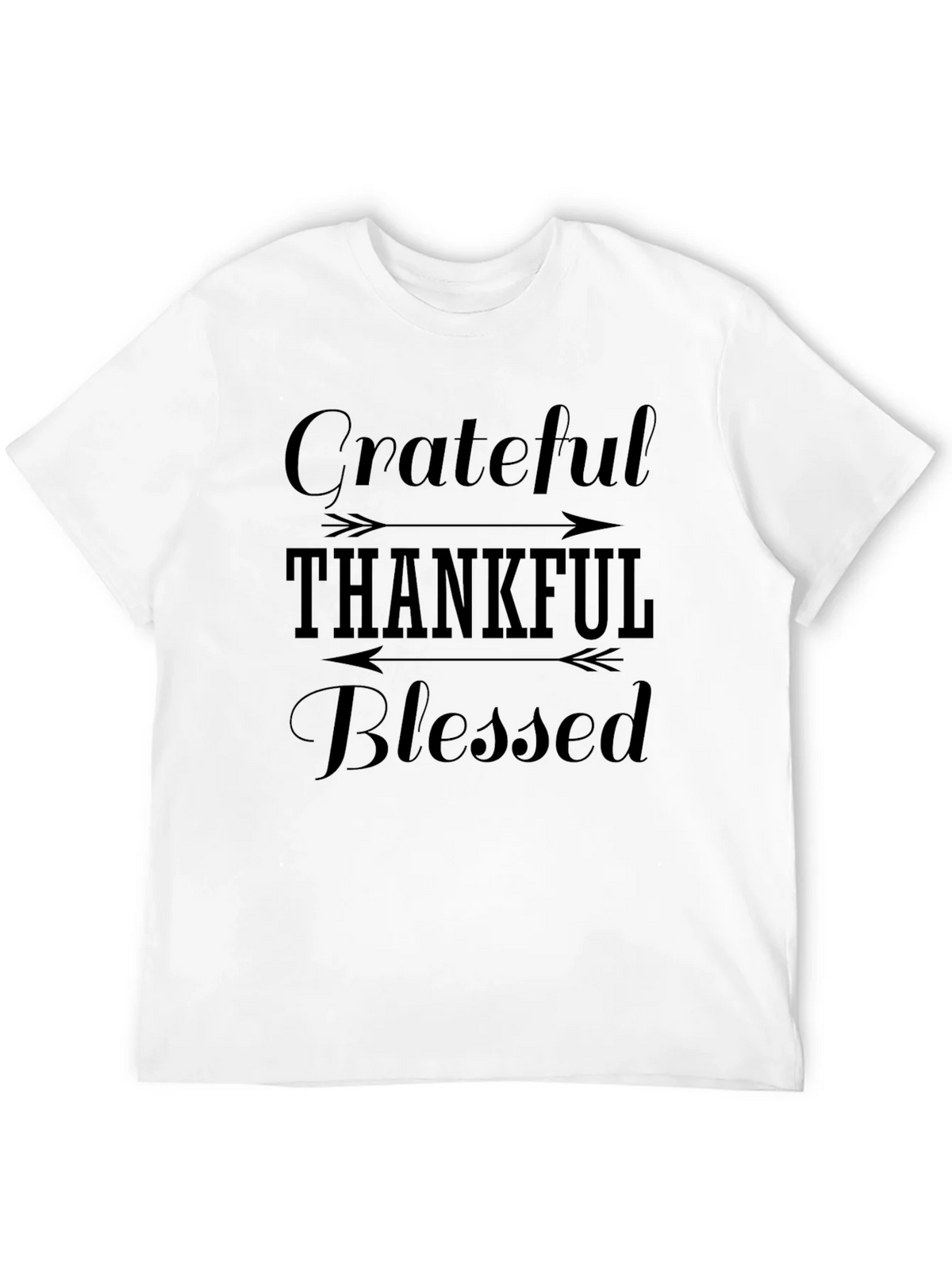 Grateful Thankful Blessed Black T-Shirt product image 3