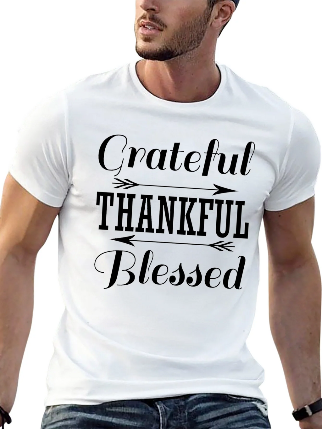 Grateful Thankful Blessed Black T-Shirt product image 4