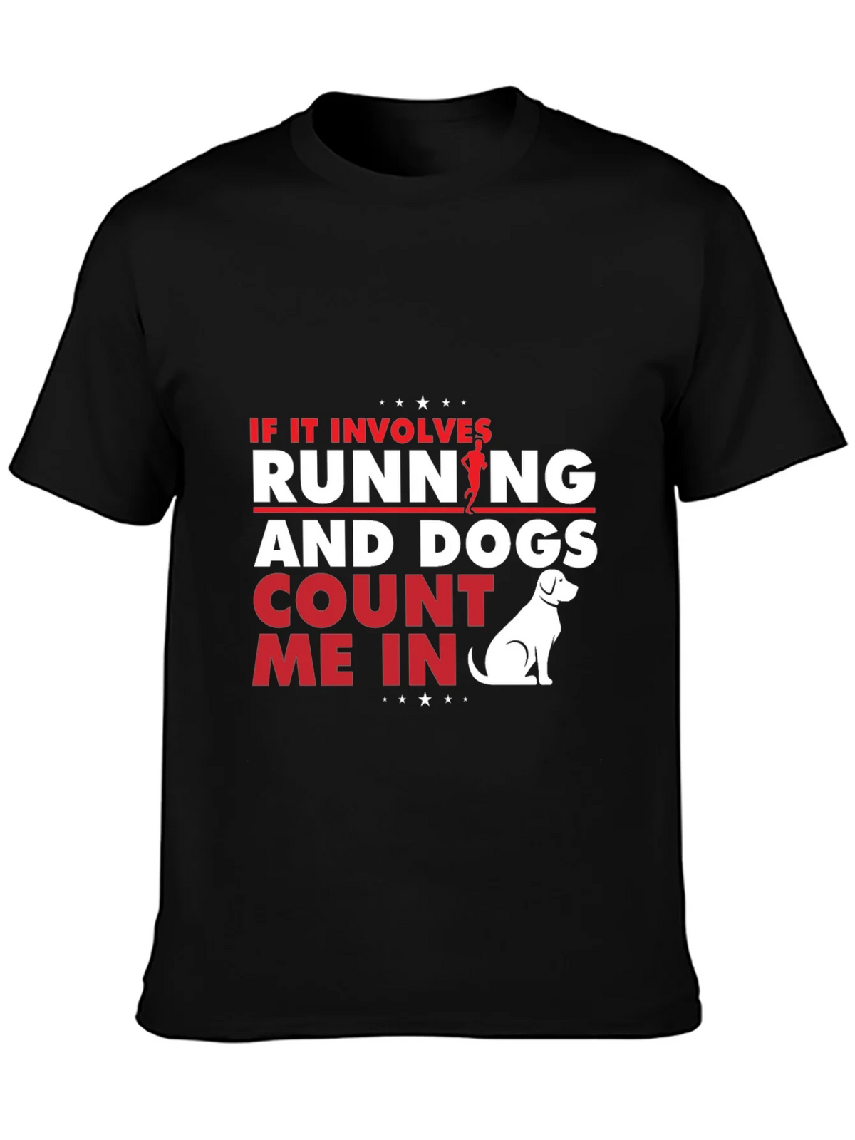 Running and Dogs T-Shirt - Black Cotton Tee for Dog Lovers product image 6