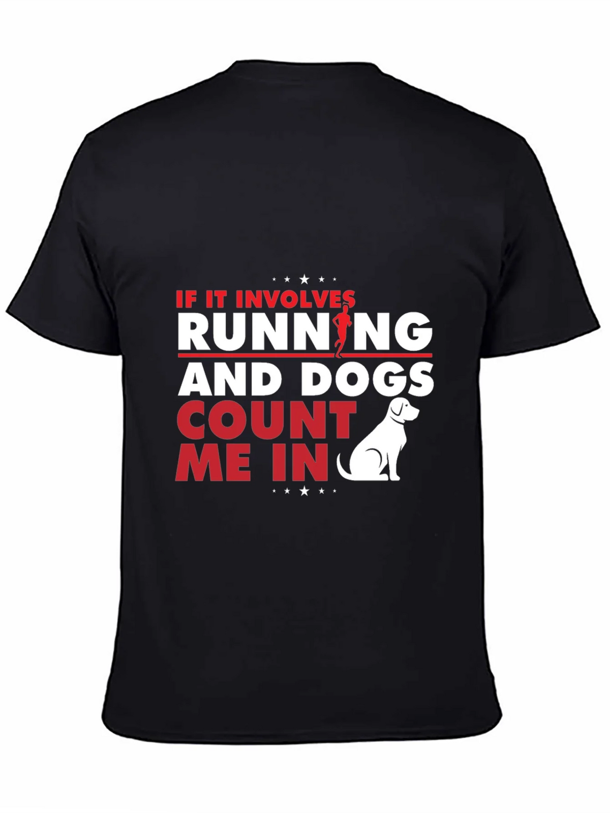 Running and Dogs T-Shirt - Black Cotton Tee for Dog Lovers product image 7