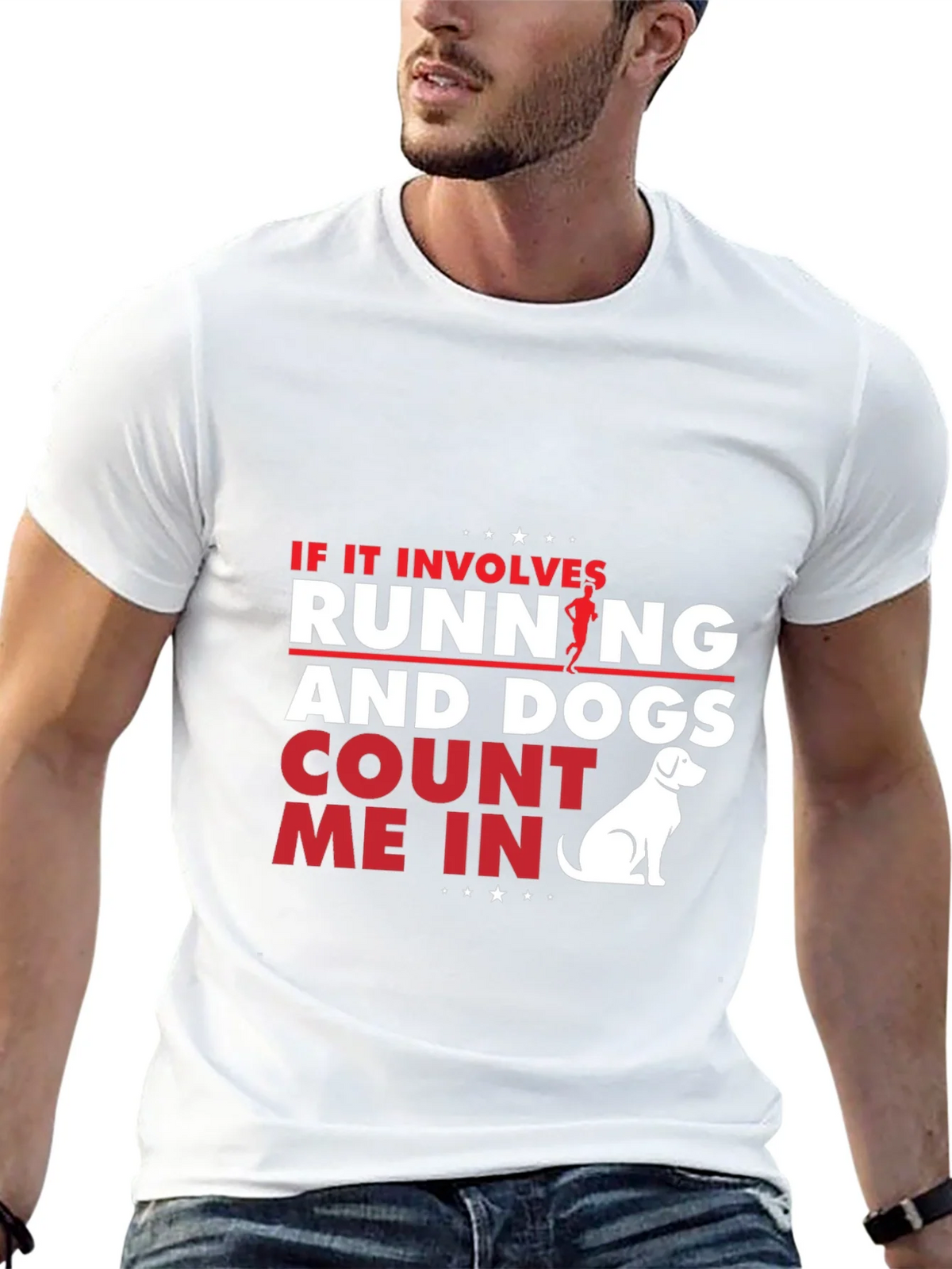 Running and Dogs T-Shirt - Black Cotton Tee for Dog Lovers product image 4