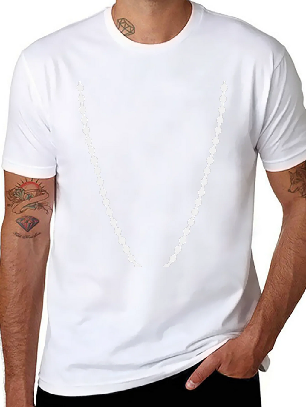 Beaded Necklace Graphic T-Shirt - Stylish Casual Wear