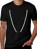 Beaded Necklace Graphic T-Shirt - Stylish Casual Wear