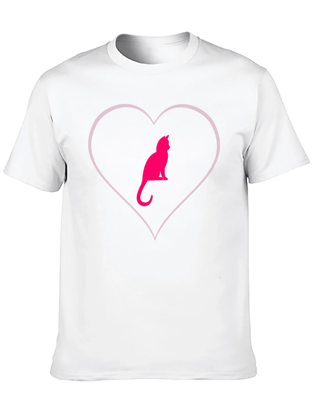 Cat Heart Graphic Tee - Stylish Crew Neck product image 12