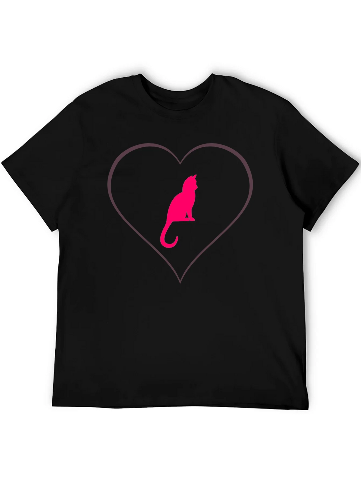 Cat Heart Graphic Tee - Stylish Crew Neck product image 8