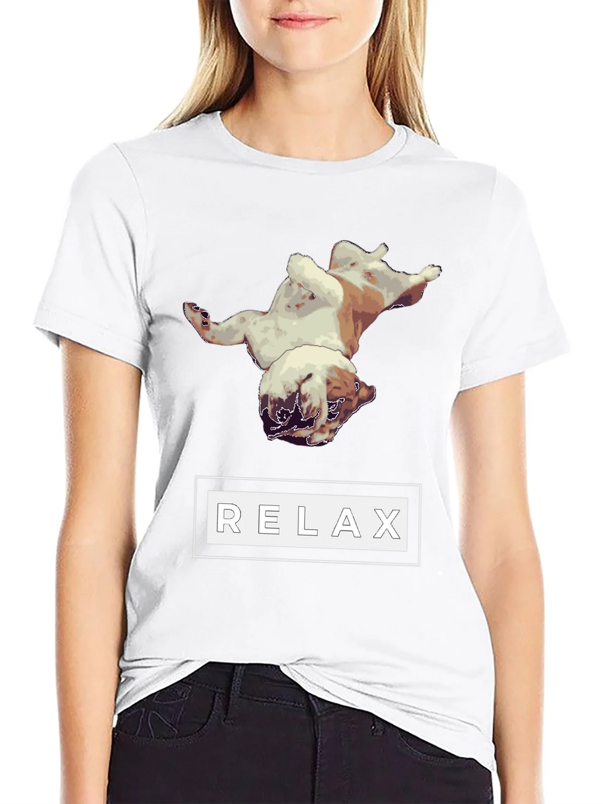 Relaxing Bulldog Graphic Tee - Black product image 11