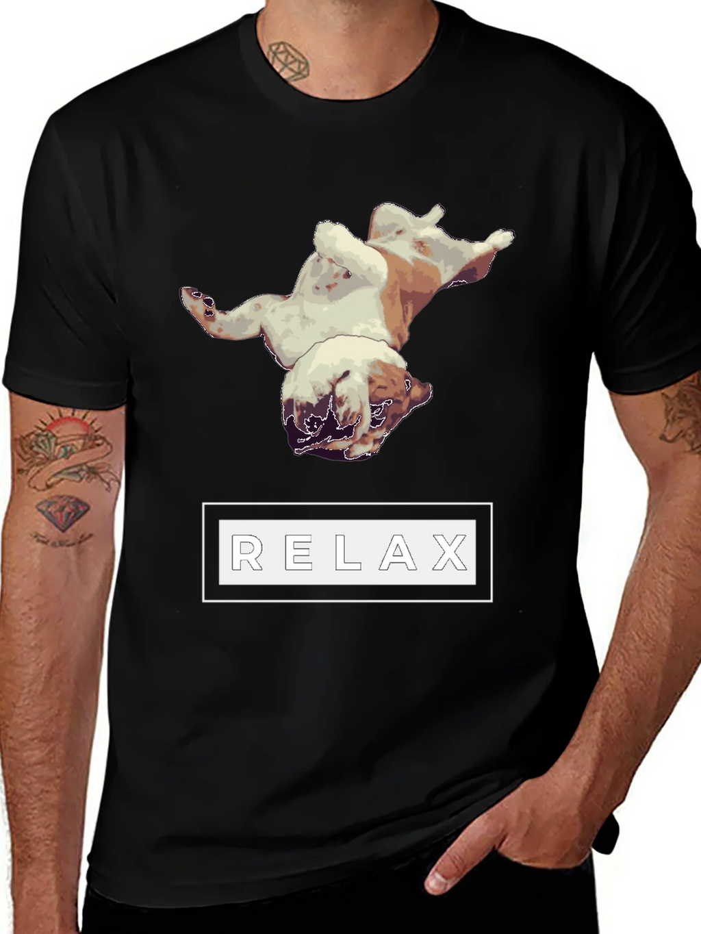 Relaxing Bulldog Graphic Tee - Black product image 1