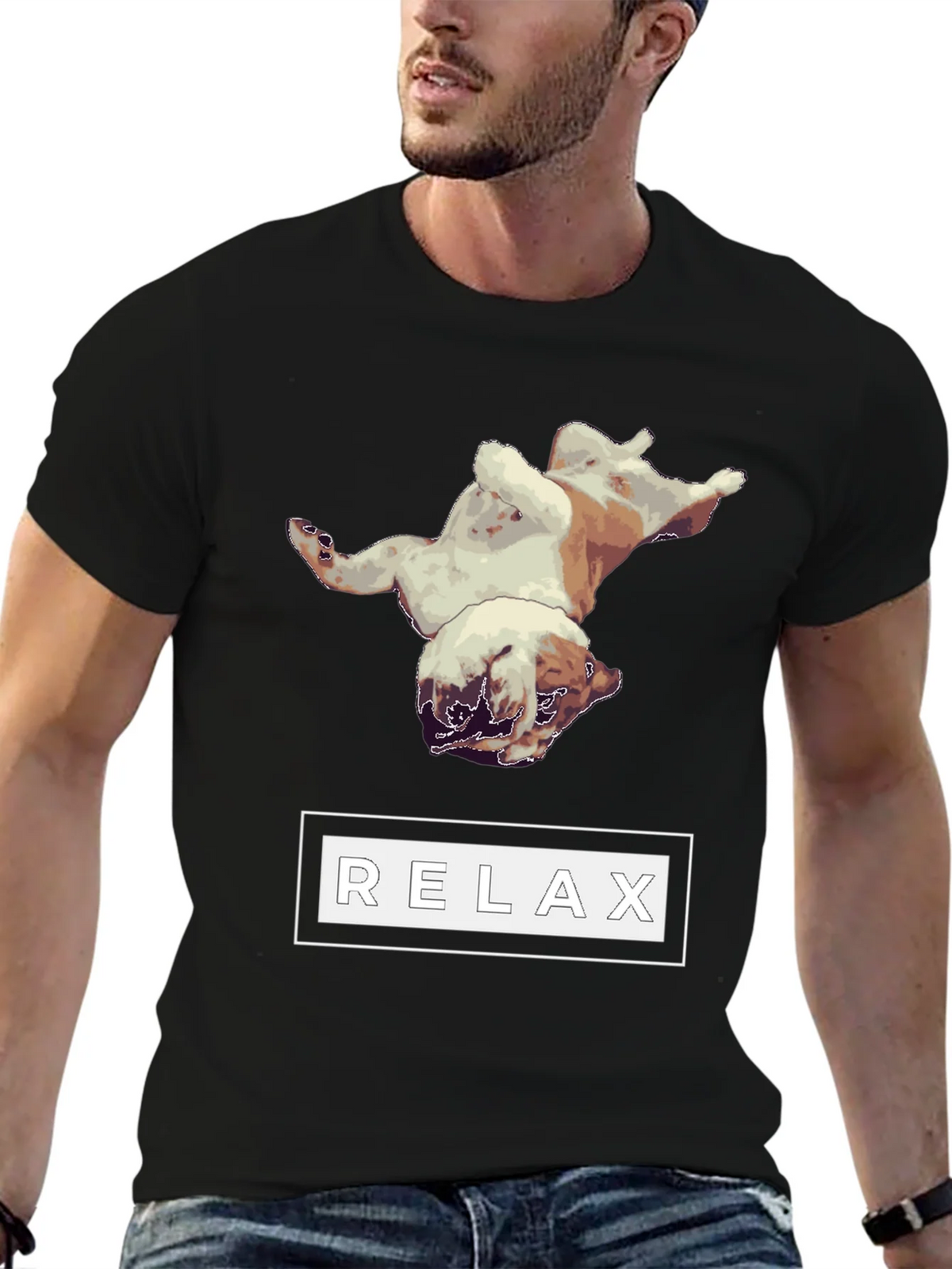 Relaxing Bulldog Graphic Tee - Black product image 9