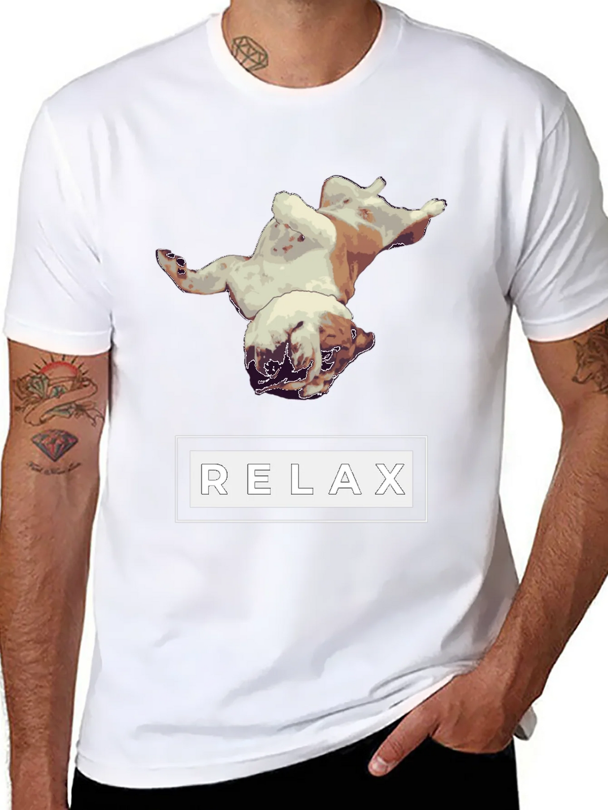 Relaxing Bulldog Graphic Tee - Black product image 10