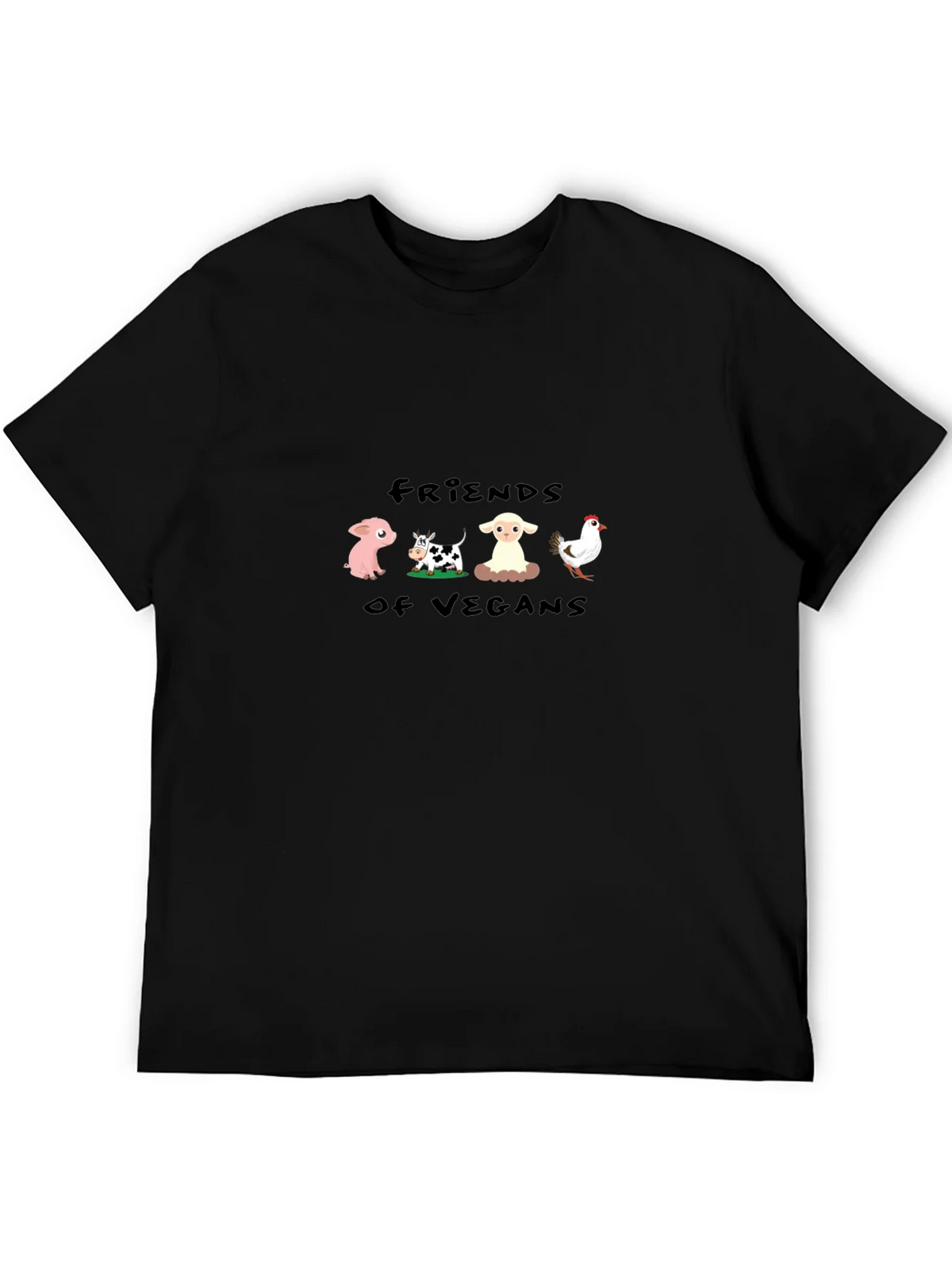 Friends of Vegans Black T-Shirt product image 8