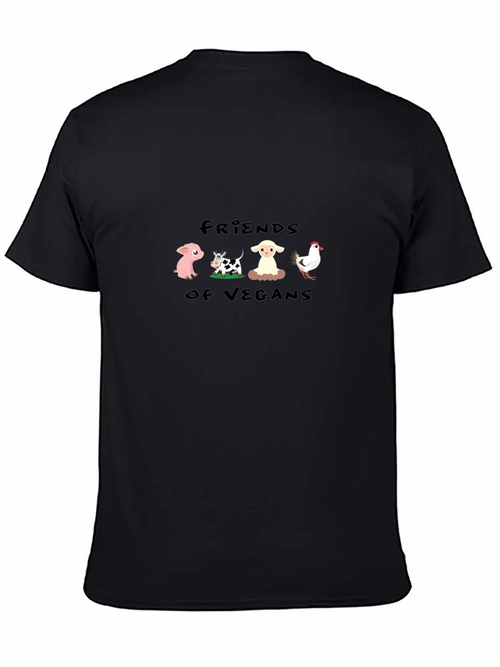 Friends of Vegans Black T-Shirt product image 7