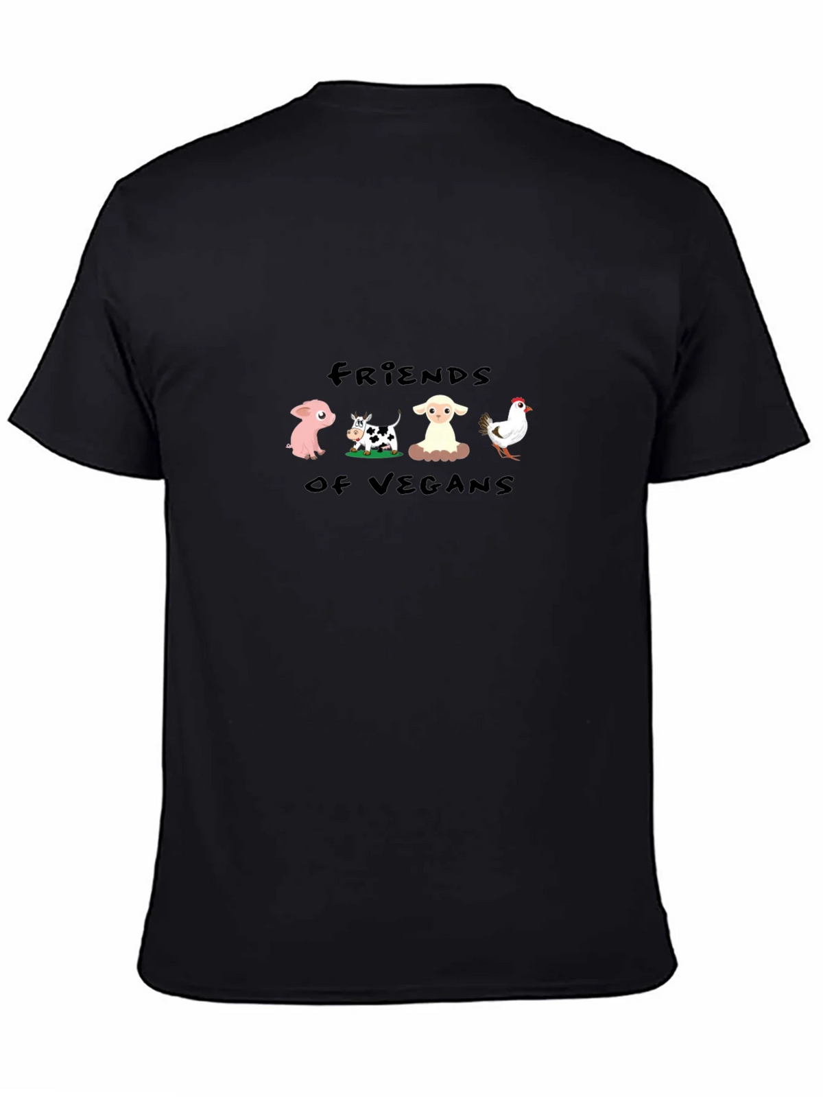Friends of Vegans Black T-Shirt product image 7